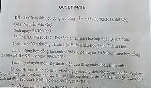 Giám đốc Bệnh viện đa khoa Triệu Sơn sa thải lao động không đúng quy định?