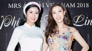 Ngọc Hân đến chúc mừng bạn thân trở thành Hoa hậu