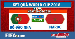 Video kết quả Bồ Đào Nha vs Maroc: Người hùng Ronaldo