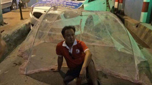 Tài xế mắc màn phản đối thu phí BOT Tân Đệ