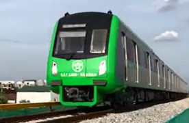 Cận cảnh đoàn tàu đường sắt trên cao Cát Linh - Hà Đông chạy thử
