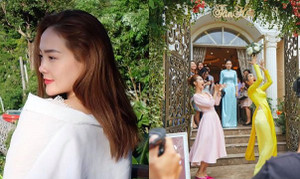 Minh Hằng ‘lầy lội’ cướp hoa trong ngày cưới em trai