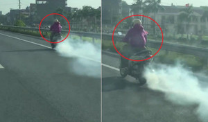 Clip: 'Ninja Lead' hiên ngang phóng trên cao tốc với ống pô xả khói nghi ngút
