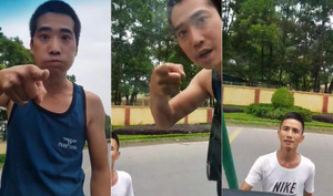 Xôn xao clip nghi nhóm thanh niên chặn đầu ô tô dọa tài xế, xin đểu ở Hà Nội