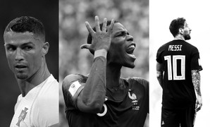 Messi, Ronaldo, Neymar, Mbappe, Pogba trong ảnh đen trắng khó quên ở World Cup