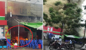 Clip: Cháy lớn quán bia lẩu gần hồ Linh Đàm, khói cuồn cuộn kín trời