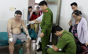 Bắt ma túy, cảnh sát Thái Bình bị xăng đang cháy đổ vào người gây bỏng nặng