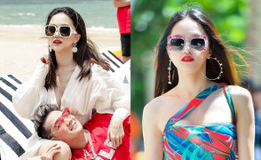 Hoa hậu Hương Giang diện bikini nóng bỏng, tình tứ bên Đàm Vĩnh Hưng