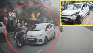 Ô tô tông xe máy rồi bỏ chạy, tài xế say rượu bị người dân vây đánh