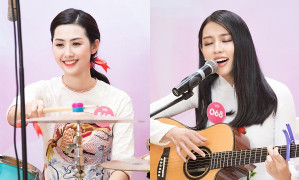 Dàn người đẹp thể hiện tài năng chơi nhạc cụ tại Hoa hậu Việt Nam 2018