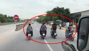 Nhóm thanh niên phóng xe máy dàn hàng ngang chặn đầu ô tô: Công an Thanh Hoá thông tin mới nhất
