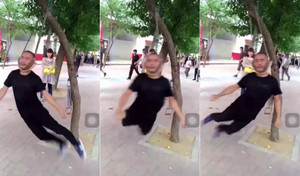 Clip: Người đàn ông treo cổ lên cây, tập thể dục theo cách không tin nổi