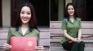 Hot girl ĐH Phòng cháy chữa cháy rạng rỡ trong loạt ảnh bế giảng