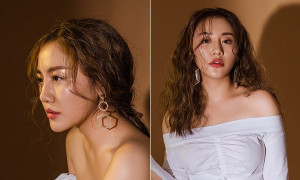 Văn Mai Hương hóa cô nàng cá tính, hờ hững vai trần quyến rũ