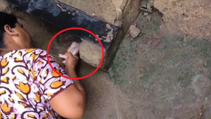 Clip: Người phụ nữ thò tay xuống cống, cứu bé sơ sinh còn nguyên dây rốn