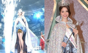 Tân Hoa hậu Hong Kong hớ hênh phút đăng quang vì váy quá ngắn