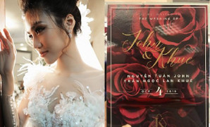 Rò rỉ thiệp cưới của Lan Khuê và người yêu đại gia John Tuấn Nguyễn