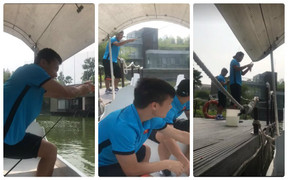 Clip: 'Cười không nhặt được mồm' với màn câu cá của Quang Hải, Tiến Dũng, Đức Chinh