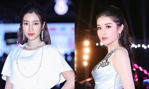 Đỗ Mỹ Linh kín đáo đối lập Huyền My cực sexy trên thảm đỏ