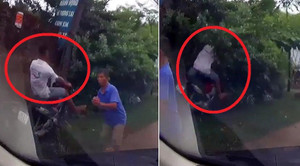 Clip: Đánh lái 'thần sầu' tránh tai nạn, thanh niên đi xe máy bay thẳng vào bụi rậm
