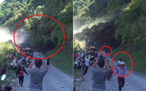 Clip: Sạt lở kinh hoàng ở Sơn La, dân hoảng loạn tháo chạy