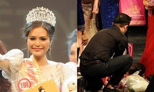 Người đẹp Đồng Nai ngất xỉu khi đăng quang ‘Hoa hậu Việt Nam Thế giới 2018’