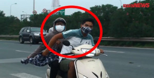 Video: Cận cảnh những kẻ đi xe máy trâng tráo trên đại lộ Thăng Long như chốn vô luật pháp