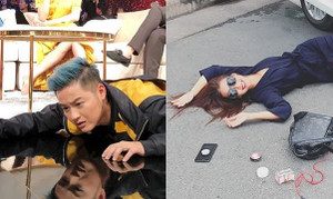 Thanh Duy, Khả Ngân chạy theo trào lưu 'ngã sấp mặt'