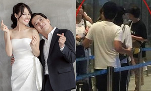 Vợ chồng Trường Giang - Nhã Phương diện đồ đôi ở sân bay, chuẩn bị đi tuần trăng mật?