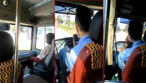 Tài xế lái xe buýt bằng chân, tay cầm điện thoại chửi tục tĩu bị đình chỉ công việc