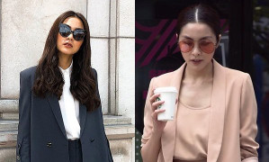 Học Tăng Thanh Hà diện blazer sành điệu xuống phố ngày thu