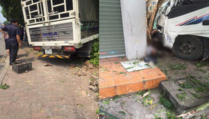 Xe tải va chạm với người đi xe máy rồi tông chết một phụ nữ chờ xe buýt ở Thái Nguyên