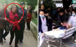 Clip: Phụ huynh nổi xung lao vào đánh ác nữ cầm dao đâm trẻ mầm non