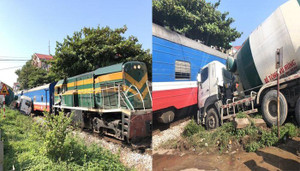 Xe bồn đâm tàu hỏa, lái tàu nhập viện ở Bắc Giang