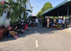 Gần 100 thanh niên cổ vũ và đua xe trái phép trên quốc lộ 1