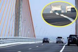 Video: Mục sở thị cầu Bạch Đằng 7.300 tỷ đồng vừa thông xe đã lún võng