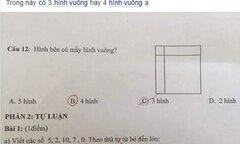 Bài toán tìm hình vuông của học sinh lớp 1 khiến phụ huynh, giáo viên đau đầu