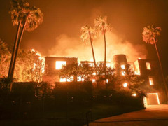 Video: Bố hát trấn an con gái khi băng qua biển lửa cháy rừng ở Mỹ