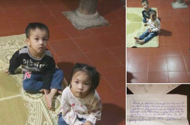 Bỏ rơi 2 con thơ trong chùa, người mẹ trẻ để lại tâm thư nhờ nuôi hộ