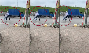 Video: Thanh niên vác dao chém người giữa phố Hà Nội