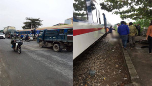 Lái xe băng qua đường sắt, nam thanh niên bị tàu hỏa tông chết ở Hà Nội
