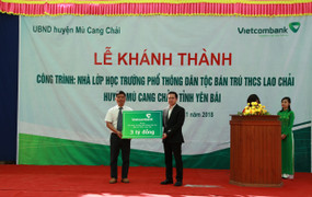 Khánh thành Nhà lớp học tại Yên Bái do Vietcombank tài trợ xây dựng