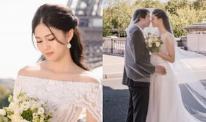 Hé lộ loạt ảnh cưới lãng mạn của Á hậu Thanh Tú và chồng doanh nhân tại Paris
