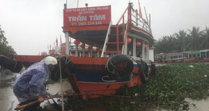 Ảnh: Mưa xối xả cuốn cả tấn lục bình bủa vây con sông chảy qua phố cổ Hội An