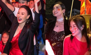 Phương Oanh 'Quỳnh búp bê', Khả Như cùng loạt sao Việt xuống đường ăn mừng chiến thắng của đội tuyển Việt Nam