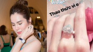 Hoa hậu Phương Lê đeo nhẫn kim cương giống Minh Hằng, có giá trị hàng chục tỷ đồng