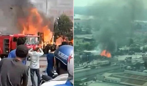 Clip: Xưởng gỗ ở Biên Hòa, Đồng Nai cháy ngùn ngụt, khói đen cuộn kín trời