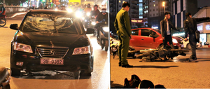 Ảnh: Hiện trường tài xế ô tô say rượu đâm liên tiếp hai bà bầu trên phố Hà Nội