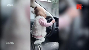 Sự thật clip bố cho con 2 tuổi lái ô tô bị dân mạng ném đá