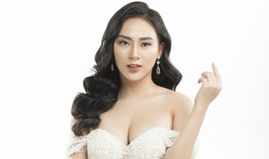 Người đẹp Thu Hoàng khoe thân hình đồng hồ cát